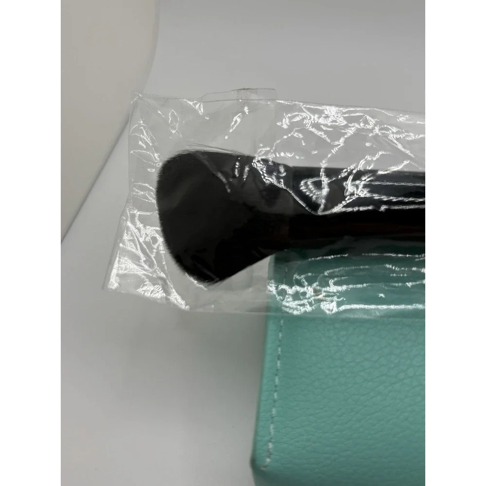 ISH Makeup Brush Set Black Contour Blush Highlight Bronze Angled Wooden Handle